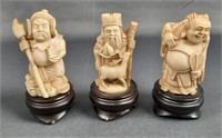Vintage Trio of Small Asian Resin Figurines