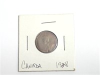 1928 Canada One Cent Coin In Holder