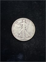 1937 S Walking Liberty Half Dollar