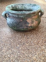 NICE PLANTER/ POT 14 INCHES TALL WITH SMALL CRACK