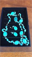 Turquoise necklace with matching earrings
