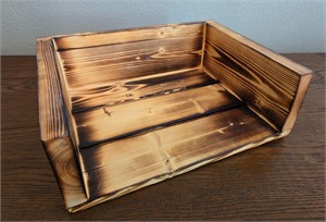 Wood Three Sided Crate Tray