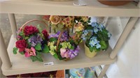 Faux flower shelf lot