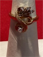 14 K diamond ring. Size 6. Very pretty ring.
