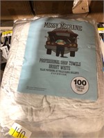 100pk white shop towels