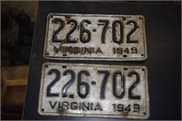 1949 Virginia License Plates