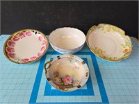 Porcelain bowls and plate