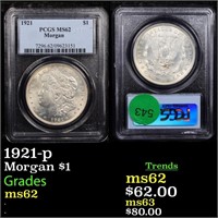 1921-p Morgan $1 Graded ms62