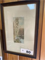 WALLACE NUTTING "GOLDEN BIRCHES" SIGNED & FRAMED