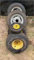 (5) Lawn Tractor/Trailer Tires & Wheels