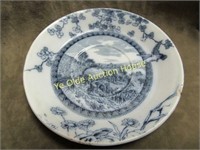 victorian flow blue saucer 1880s as is