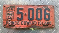 1941 PRINCE EDWARD ISLAND LICENCE PLATE