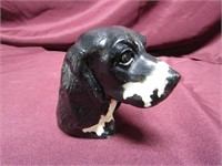 Vintage cast Barnard spaniel dog bottle opener.