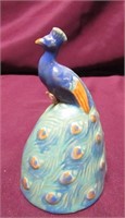 Vintage Rosemeade pottery peacock bell.