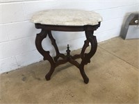 Marble Top Victorian End Table