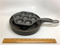 Vintage Cast Iron Aebleskiver Pans (2)