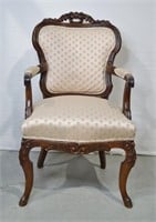 Antique Upholstered Parlor / Bedroom Arm Chair