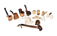Collection of 12 Meerschaum & Burl / Briar Pipes