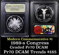 Proof 1989-S Congress Modern Commem Dollar $1 Grad