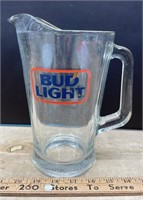 Vintage Bud Light Glass Pitcher (8.5"H)