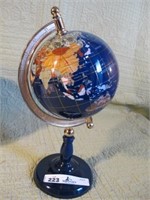 UNIQUE WORLD GLOBE, BLUE BASE, 13H - SOLID