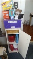 SMALL CABINET & EVERYTHING ON & IN IT