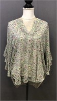 Nwt Vince Camuto Floral Sheer Shirt Sz Xl