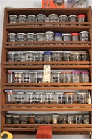 Wall of organizer jars