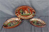 Vintage Tlaquepaque Mexican Pottery Stacker Bowls