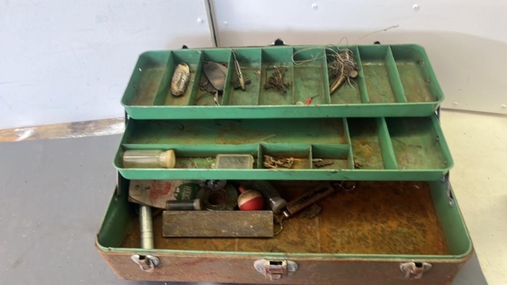 Fishing tackle box with some tackle
