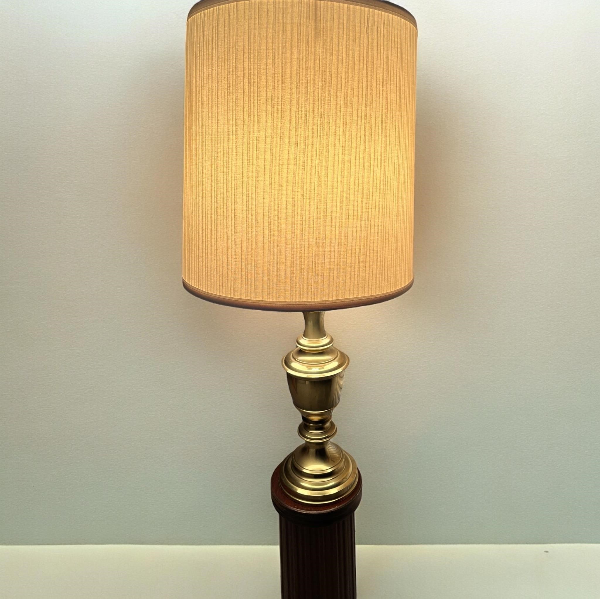 Heavy duty brass lamp with shade