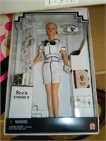 New See's Candy Barbie Doll in Box w/ Bag