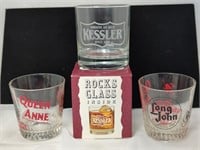 Vintage Whiskey Low Ball Tumblers Queen Anne
