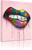 ARMART 16X20 Graffiti Wall Art  Colorful Lips