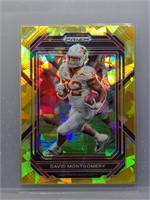 David Montgomery 2023 Prizm DP Gold Cracked Ice