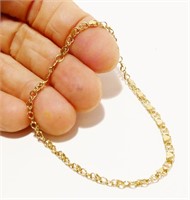 10K Y Gold Heart Link Bracelet 7" 1.7g