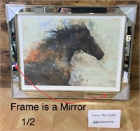 20" x 16" Mirror Framed Horse Print (2nd photo)