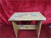 Small painted cow table.