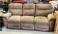 Lazy Boy Reclining Sofa Couch in tan beige color