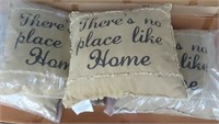 Four (4) No Place Like Home Pillows, 18"x18"