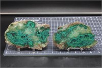 Chrysocolla & Malachite Slabs W/pyrite Inclusions