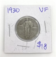 1930 Graded Standing Liberty Silver Quarter Coin