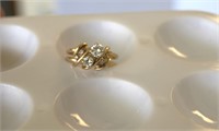 14K Yellow Gold Diamond Ring size 7