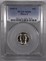 1945-S Mercury Dime PCGS MS66 Micro S Variety