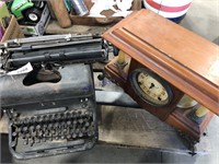 Old typewriter, old clock,both for repair or parts