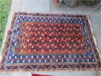 ORIENTAL RUG SOME DISCOLORATION AND STAINS