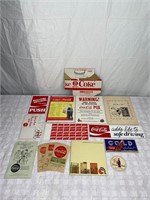 Lot: Vtg Coca-Cola Advertising Paper Goods