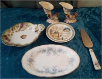 M - COLLECTIBLE PLATES VASES, CAKE SERVER (L83)