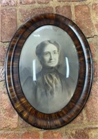 Antique Photograph In Bubble Glass Frame