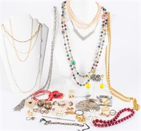 Jewelry Estate Costume Beads Chains Coro & More